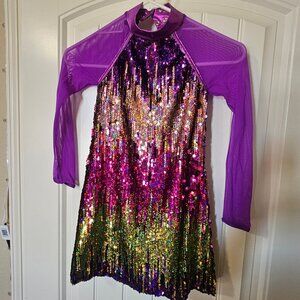 Colorful sequin dance dress